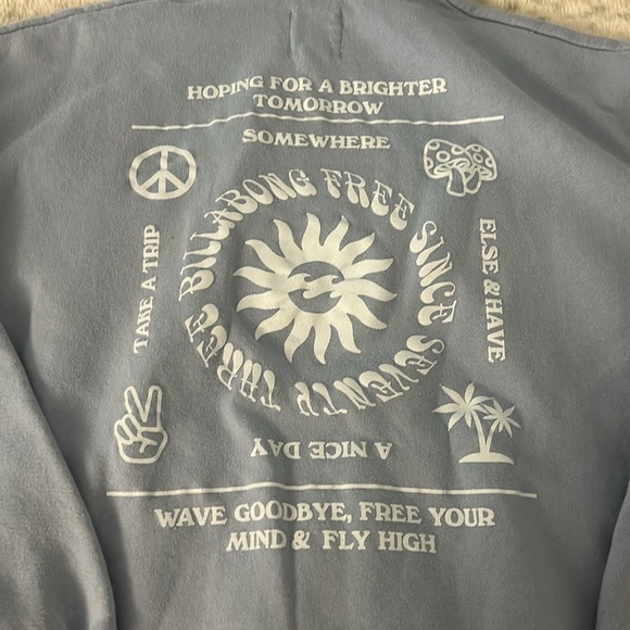 Blue Billiabong “hoping for a brighter tomorrow” hoodie - Picture 3 of 6